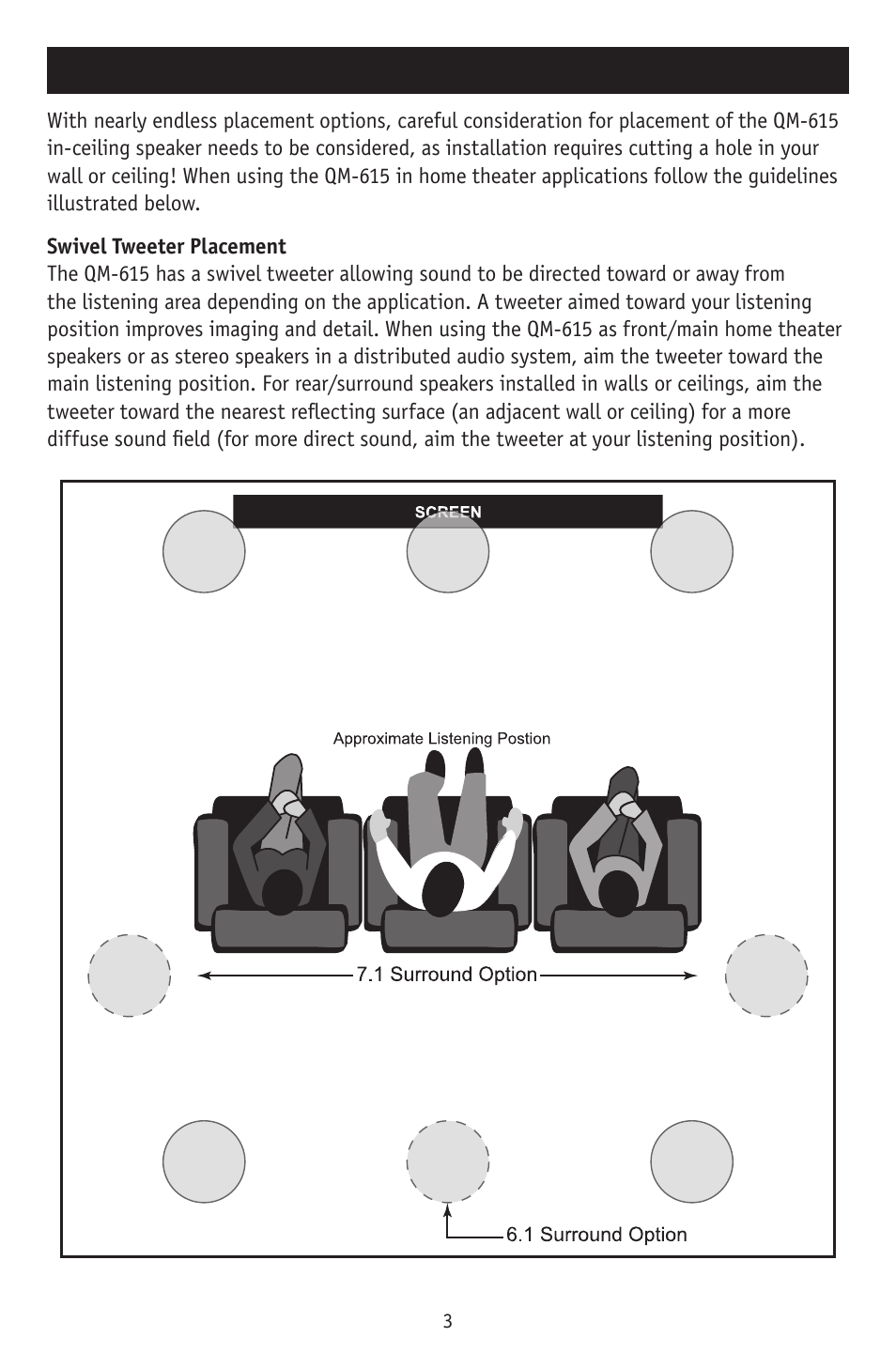 Speaker placement | RBH Sound QM-615 User Manual | Page 5 / 12