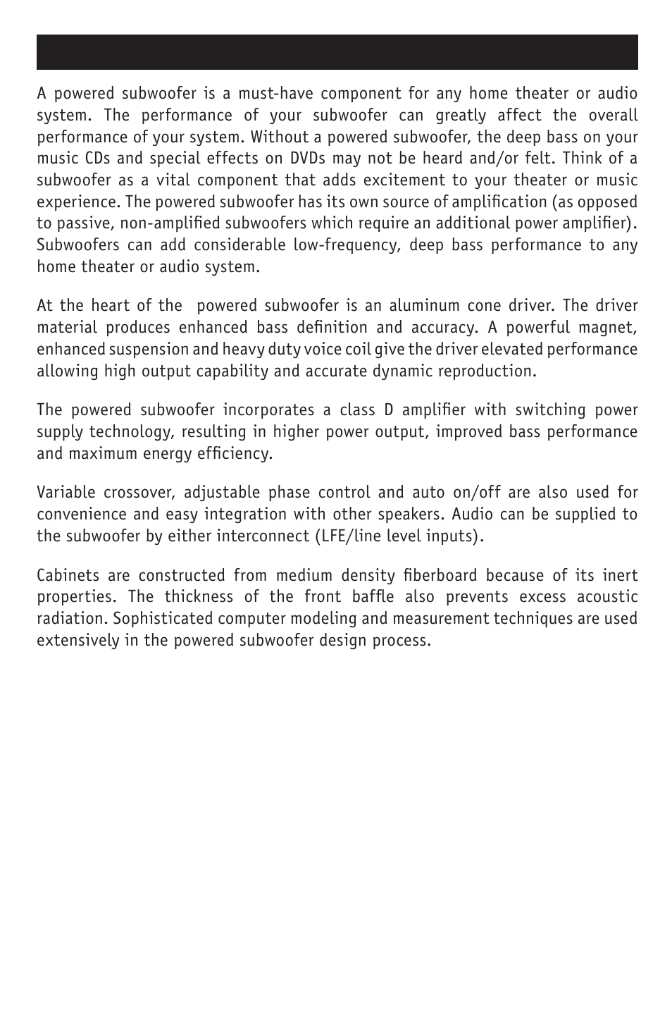 Features | RBH Sound S-10 User Manual | Page 5 / 16