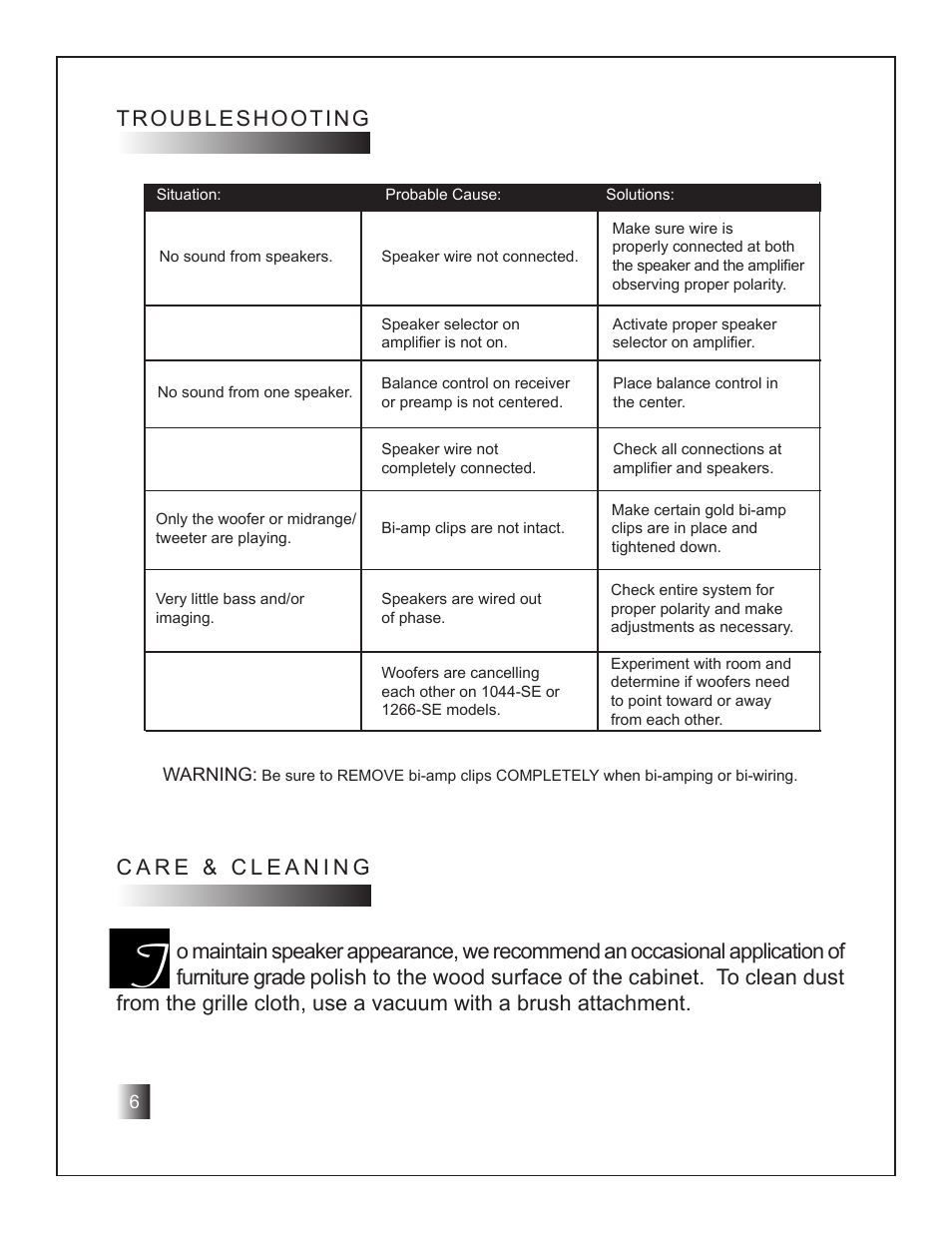 Troubleshooting | RBH Sound Signature User Manual | Page 8 / 12