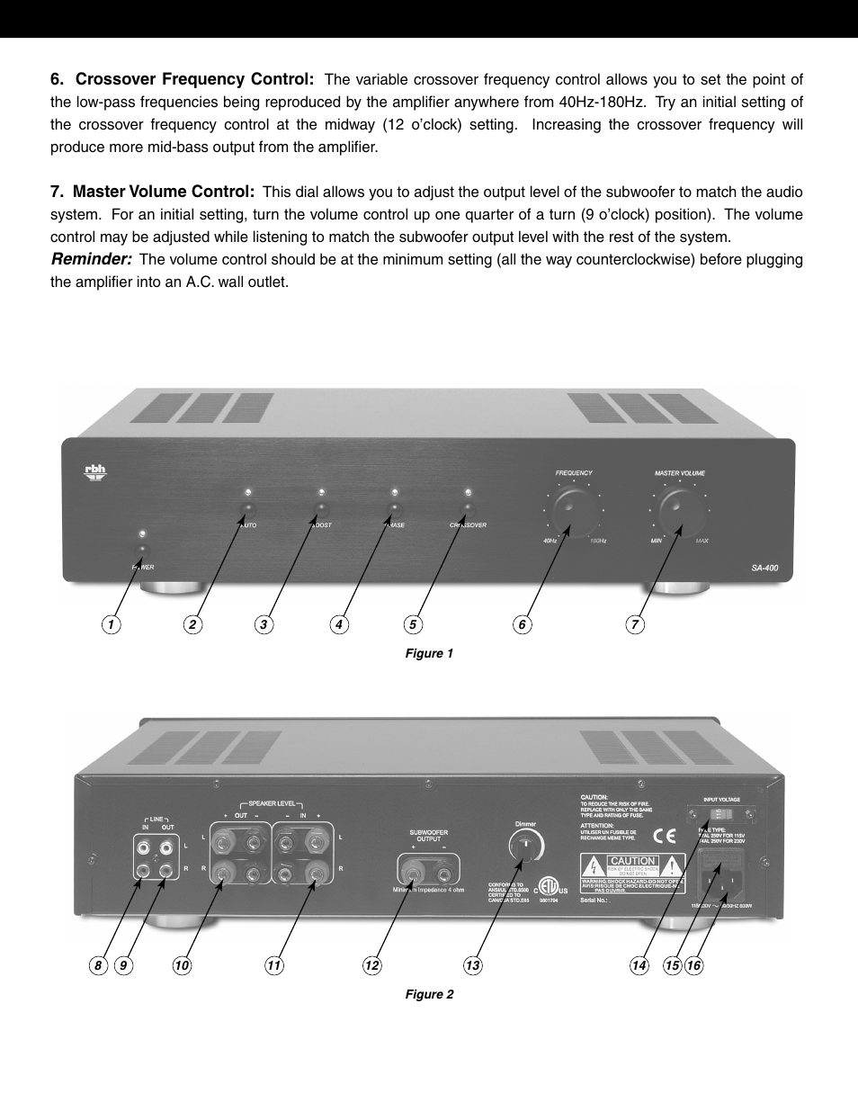 RBH Sound SA-400 User Manual | Page 5 / 8