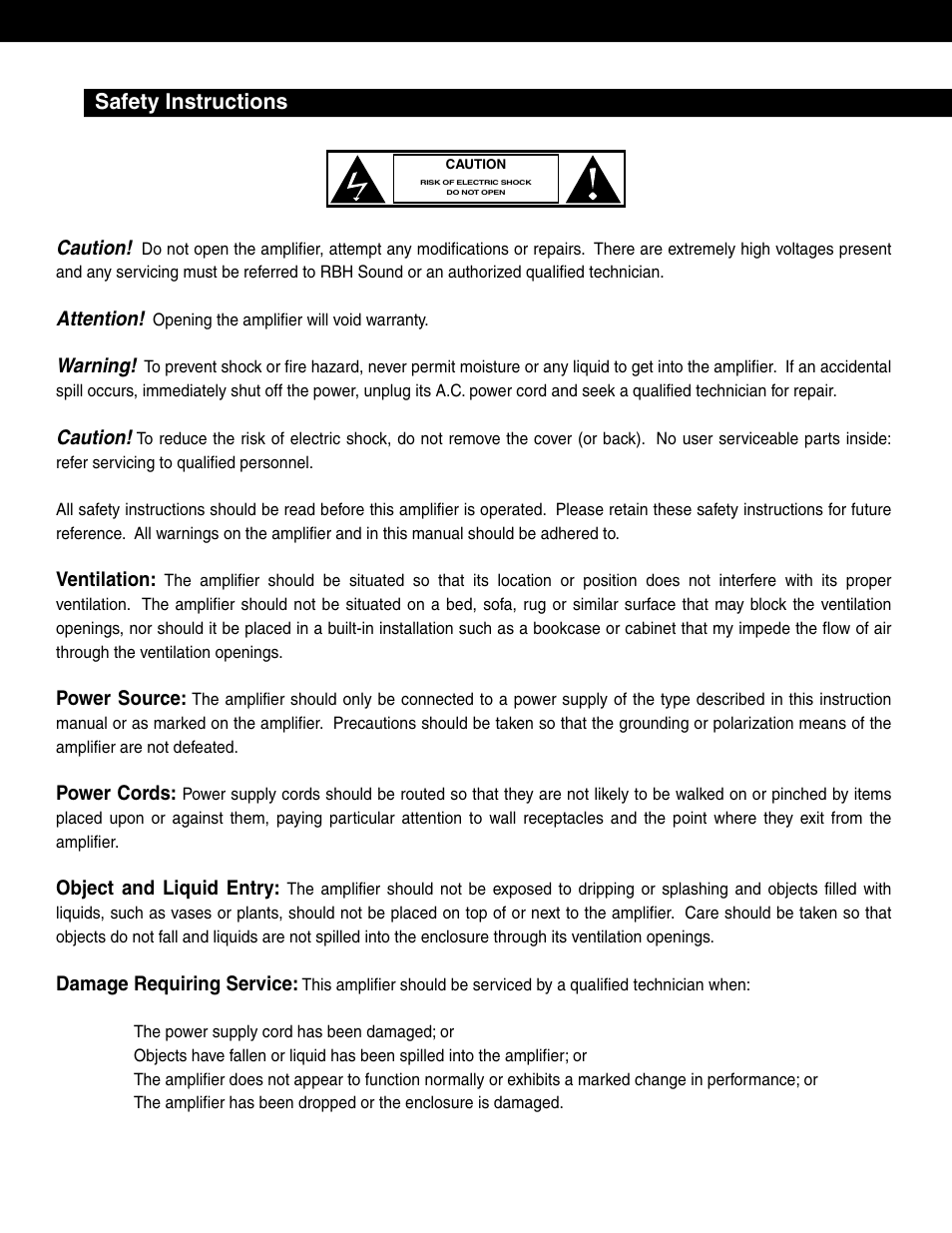 RBH Sound SA-400 User Manual | Page 7 / 8