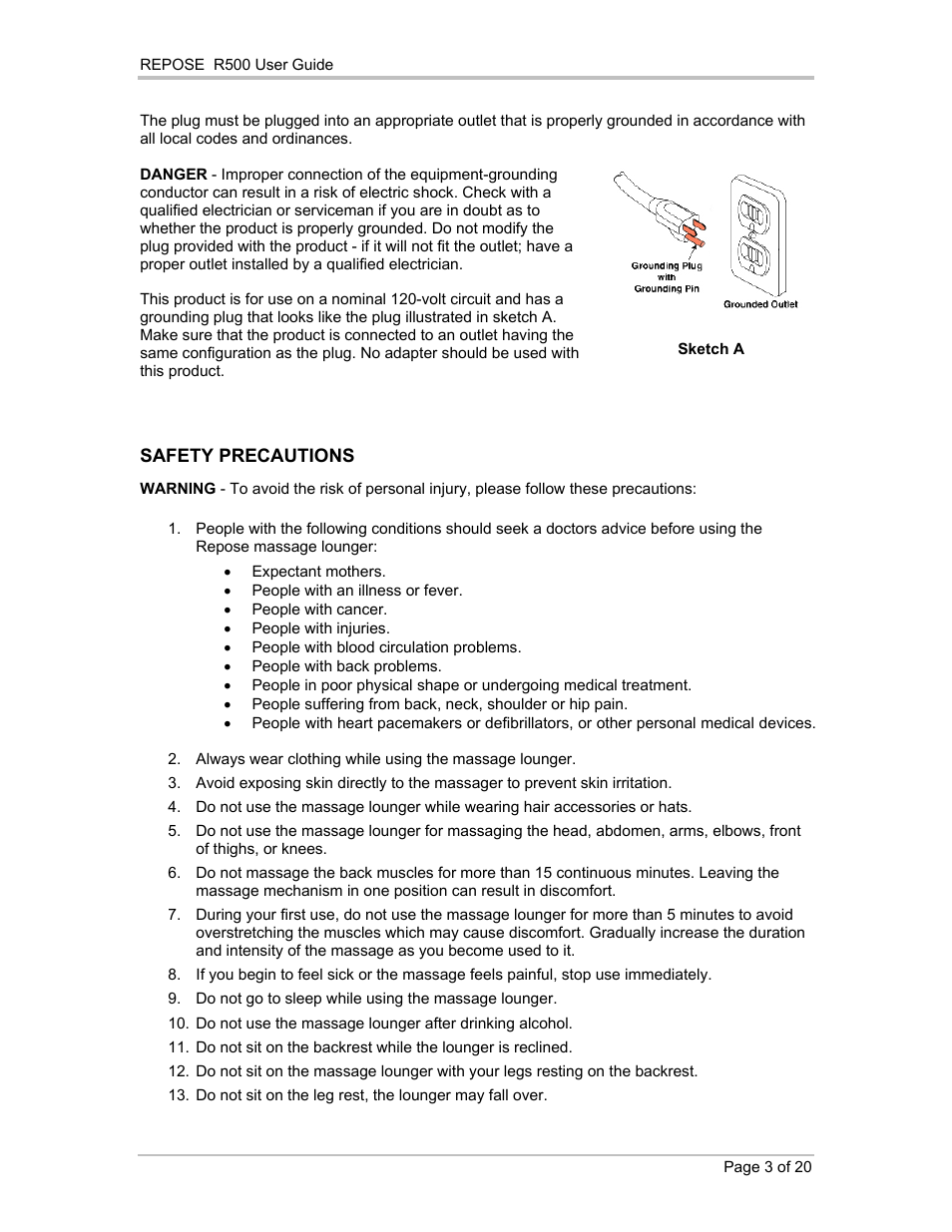 Repose R500 User Manual | Page 4 / 20