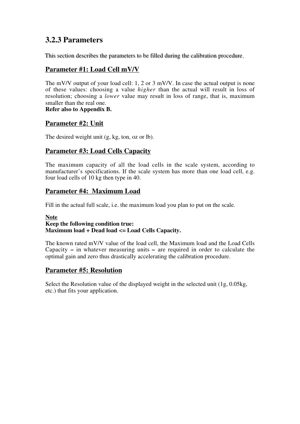 3 parameters | Omega Speaker Systems High Speed Load Cell Interface Card LCIC-WIM-BEN User Manual | Page 19 / 86