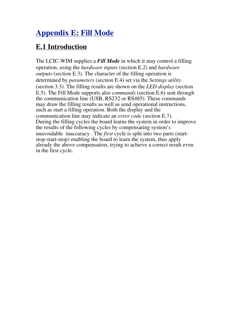 Appendix e: fill mode | Omega Speaker Systems High Speed Load Cell Interface Card LCIC-WIM-BEN User Manual | Page 68 / 86