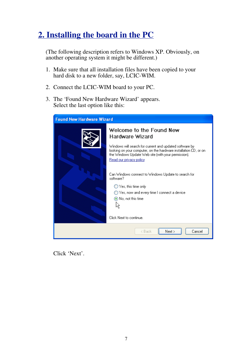 Installing the board in the pc | Omega Speaker Systems High Speed Load Cell Interface Card LCIC-WIM-BEN User Manual | Page 8 / 86