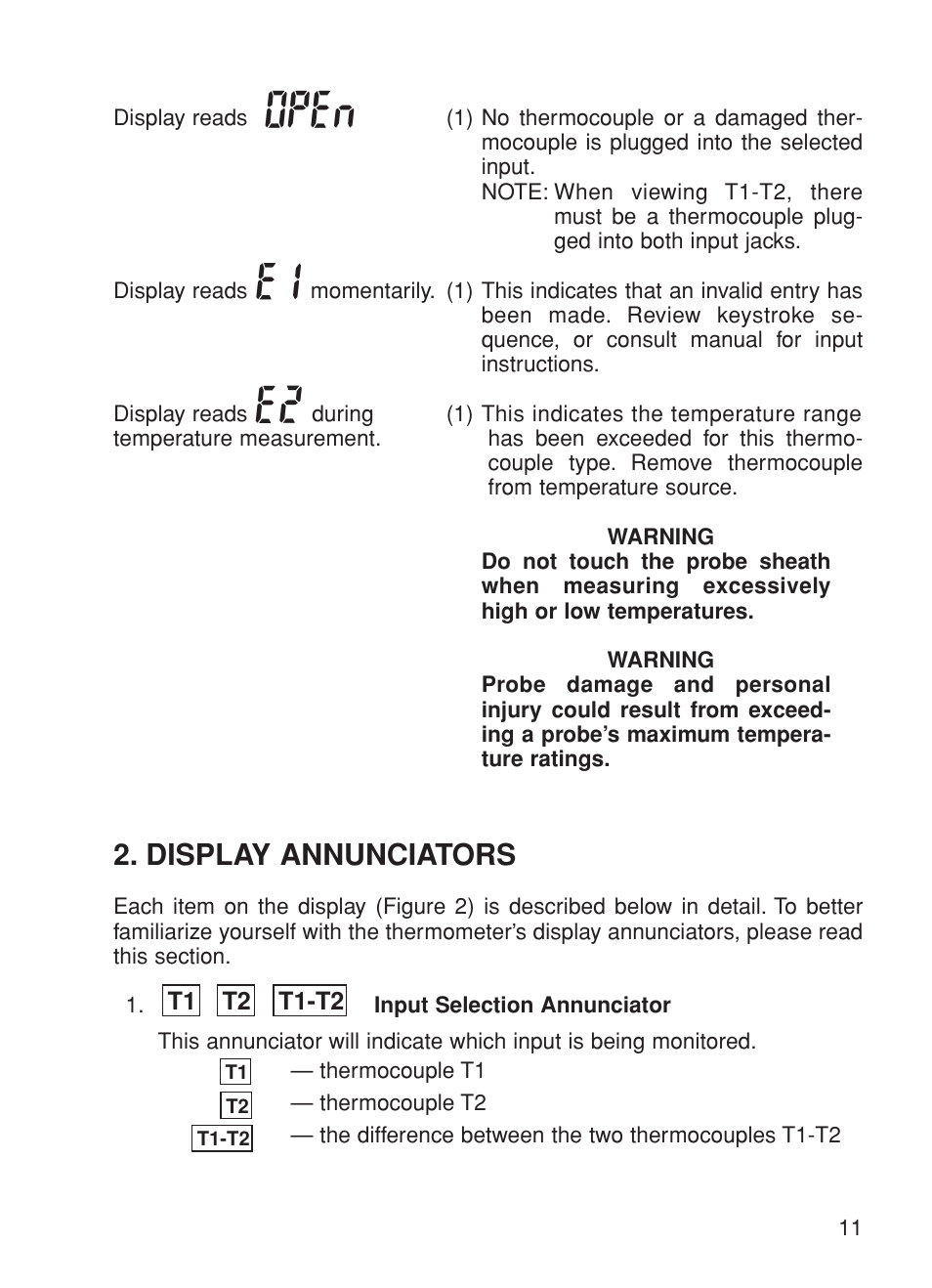 Display annunciators | Omega Speaker Systems HH-23A User Manual | Page 13 / 28