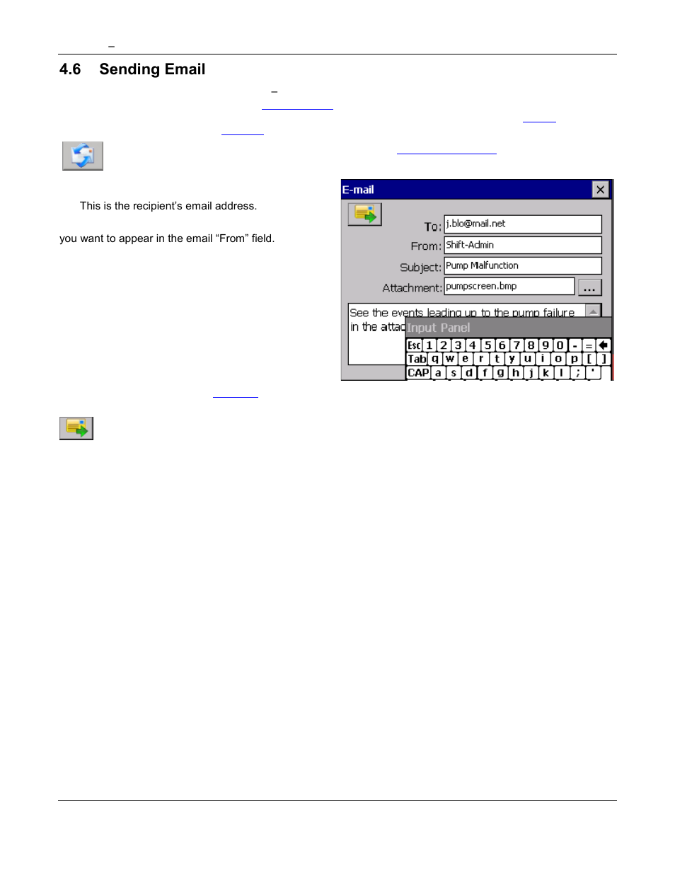 User login, Display utilities, Display brightness | Figure 4-8 display setup, Log in, Details here, 6 sending email | Omega Speaker Systems Rercorder RD8300 User Manual | Page 38 / 114