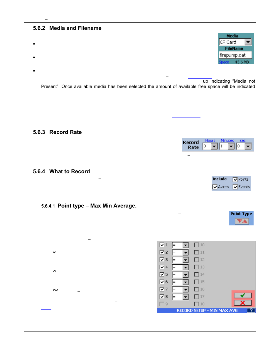 Timed record, Split files, Triggered record | Alarm trigger, External, Trigger condition | Omega Speaker Systems Rercorder RD8300 User Manual | Page 76 / 114