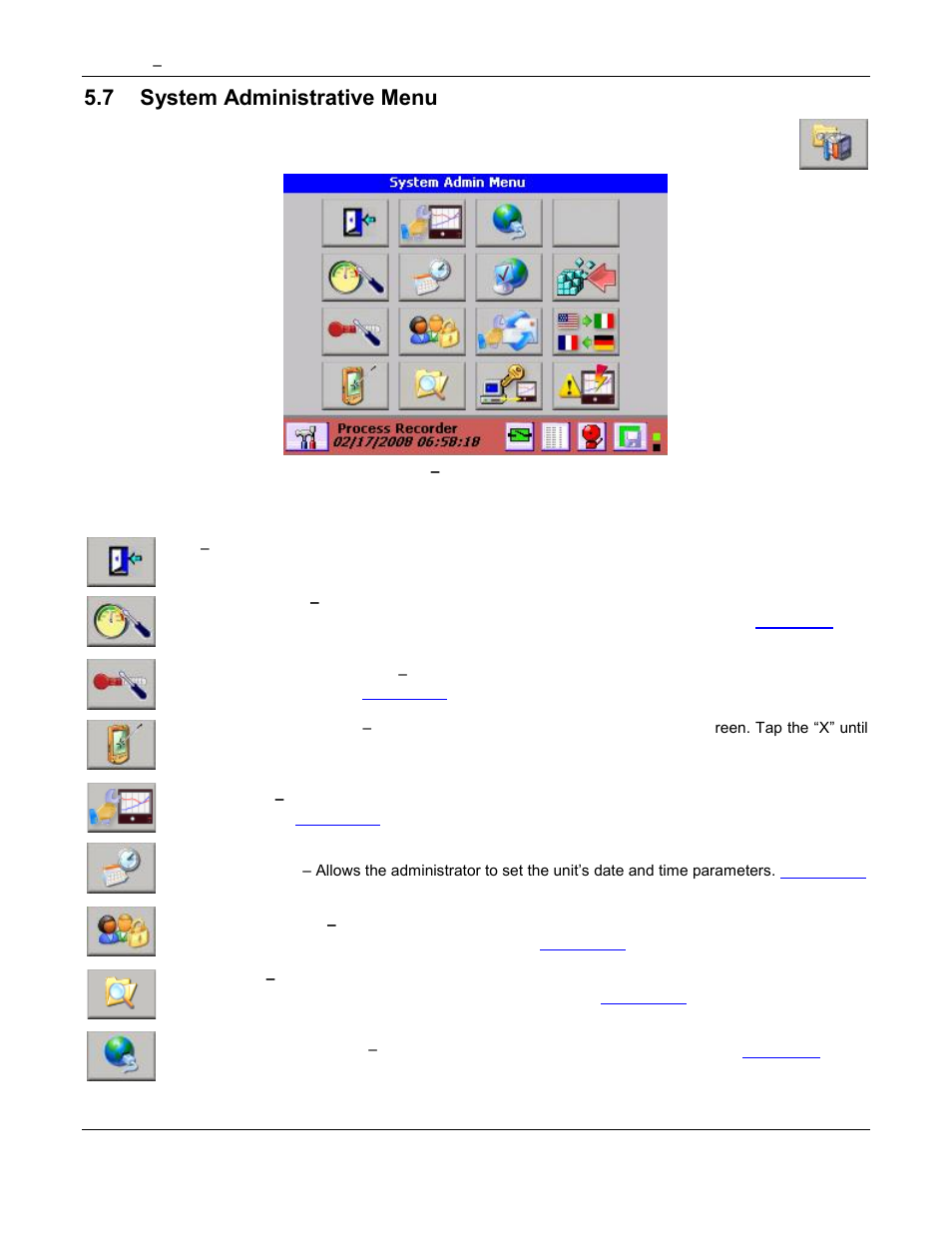 7 system administrative menu | Omega Speaker Systems Rercorder RD8300 User Manual | Page 79 / 114