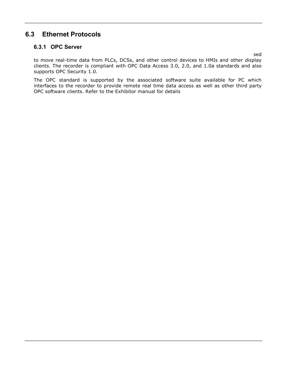 Modbus server, Modbus status registers, Modbus data registers | 3 ethernet protocols, 1 opc server | Omega Speaker Systems Rercorder RD8300 User Manual | Page 95 / 114