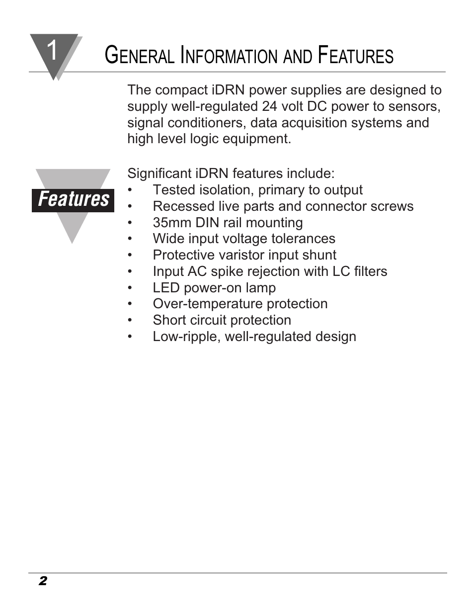 Features, Eneral, Nformation and | Eatures | Omega Speaker Systems iDRN-PS-1000 User Manual | Page 4 / 20