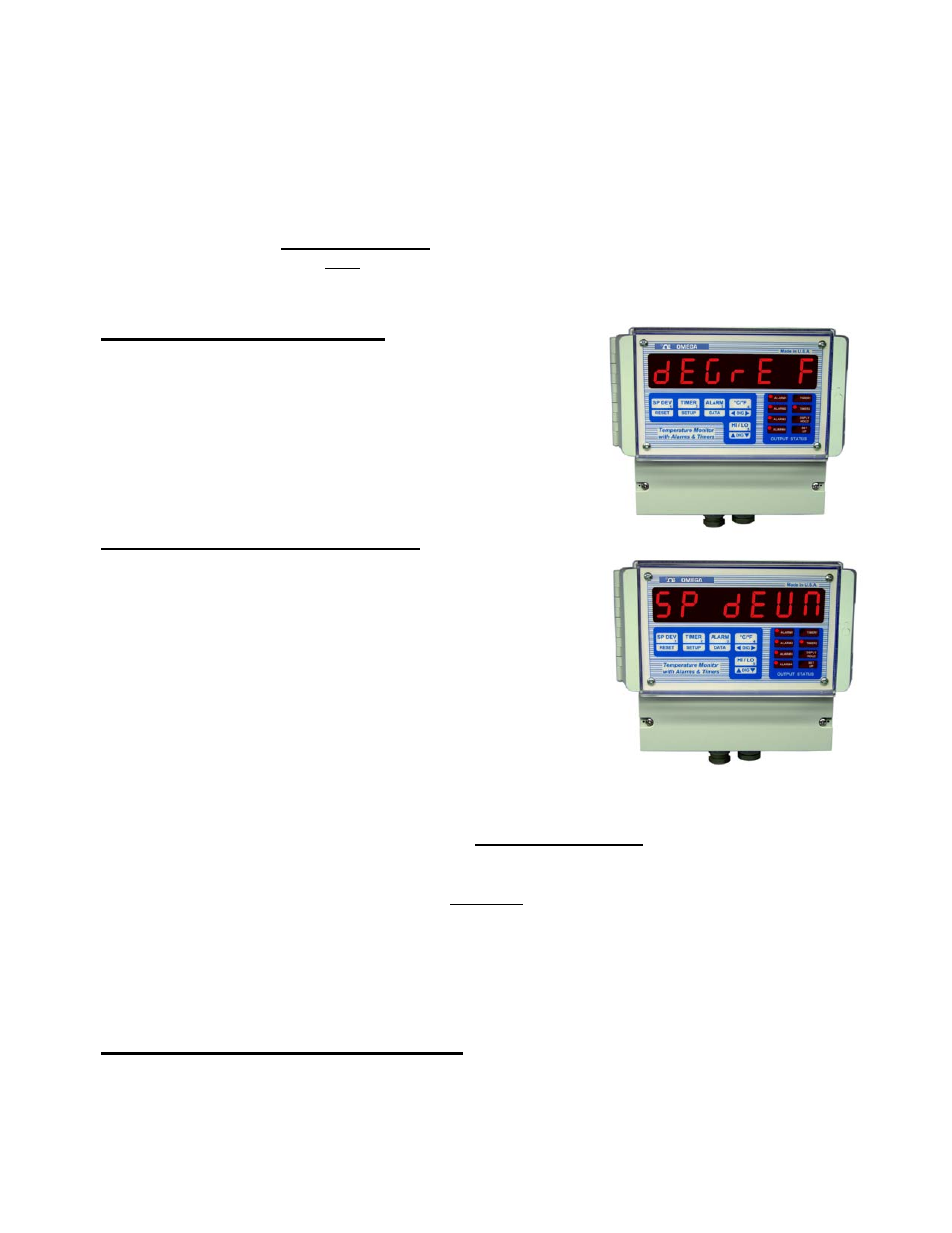 Retaining user settings on power down, Display units c/f, Setpoint deviation | Display hold feature | Omega Speaker Systems DPS3301 User Manual | Page 7 / 26