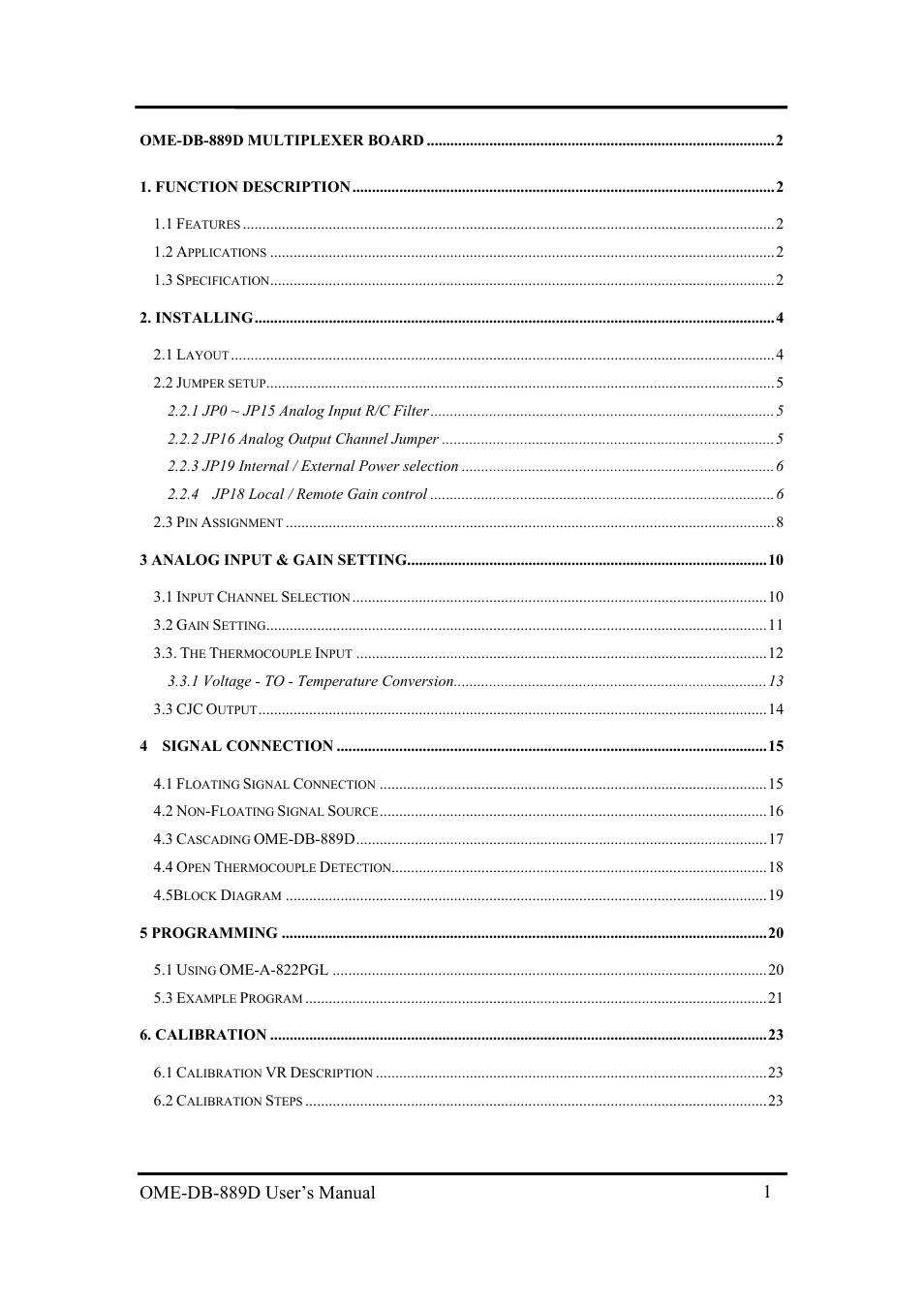 Ome-db-889d multiplexer board, Ome-db-889d user’s manual | Omega Speaker Systems OME-DB-889D User Manual | Page 3 / 27