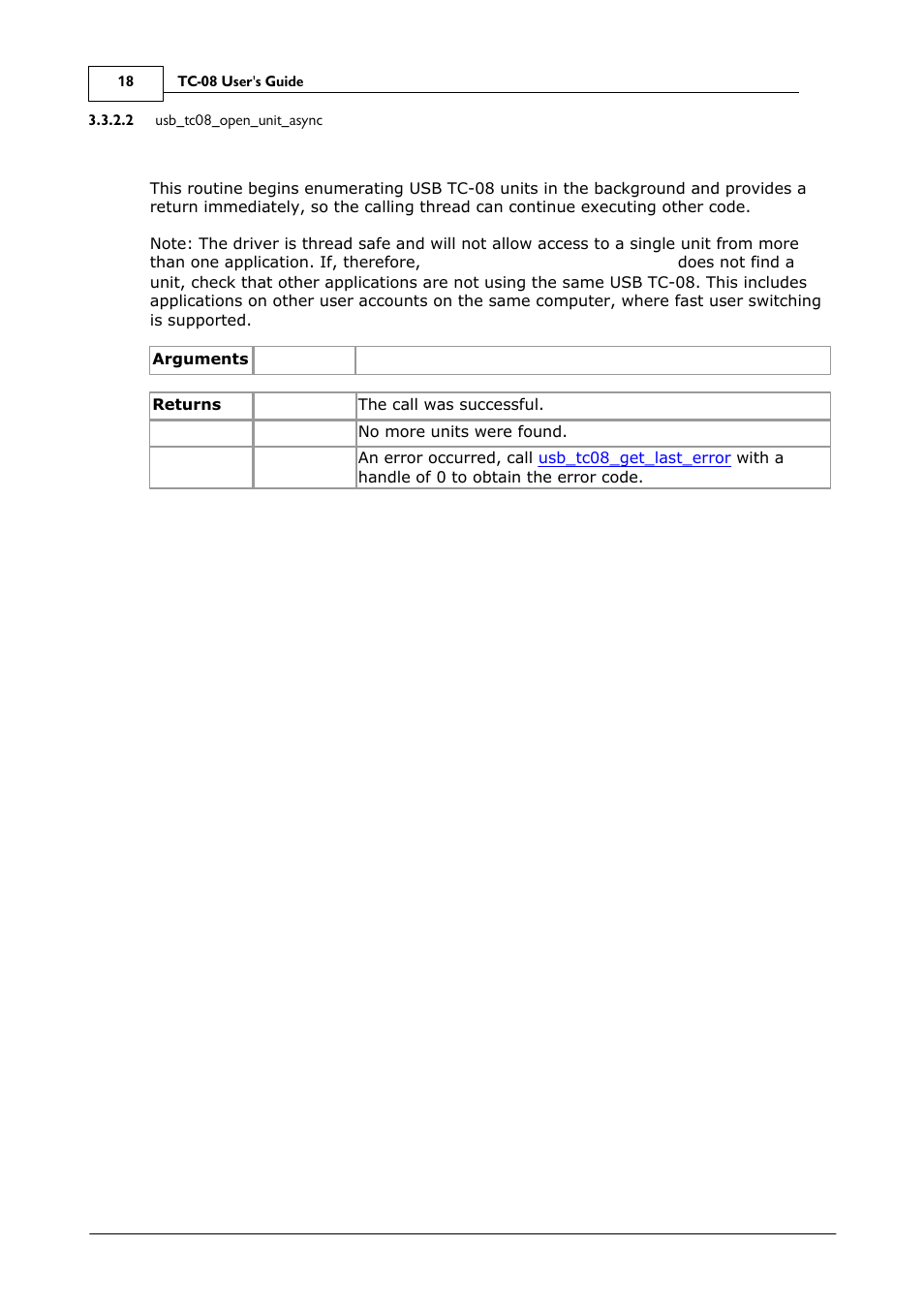 Usb_tc08_open_unit_async | Omega Speaker Systems 8 Channel Thermocouple USB Data Acquisition Module TC-08 User Manual | Page 22 / 54