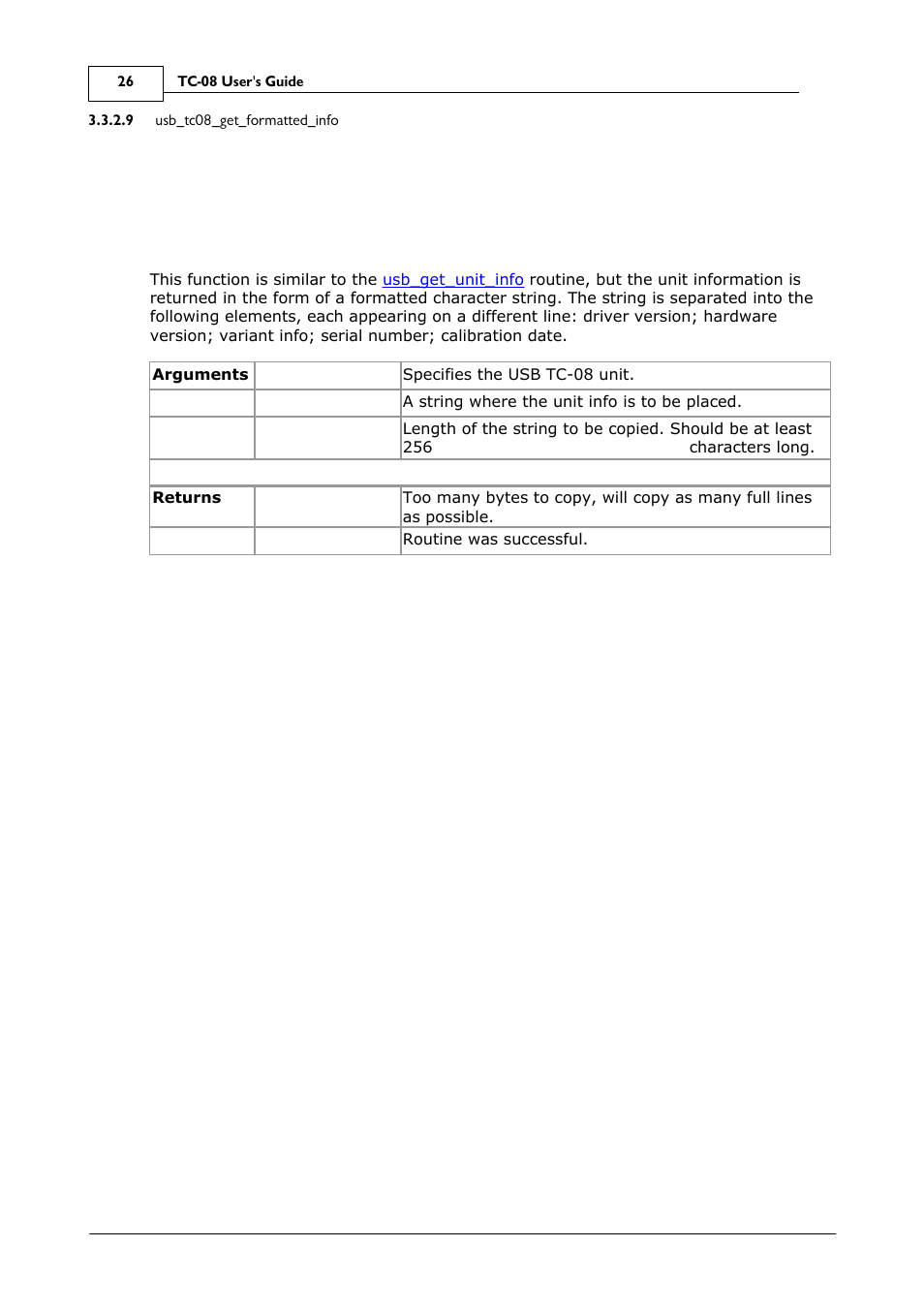 Usb_tc08_get_formatted_info | Omega Speaker Systems 8 Channel Thermocouple USB Data Acquisition Module TC-08 User Manual | Page 30 / 54