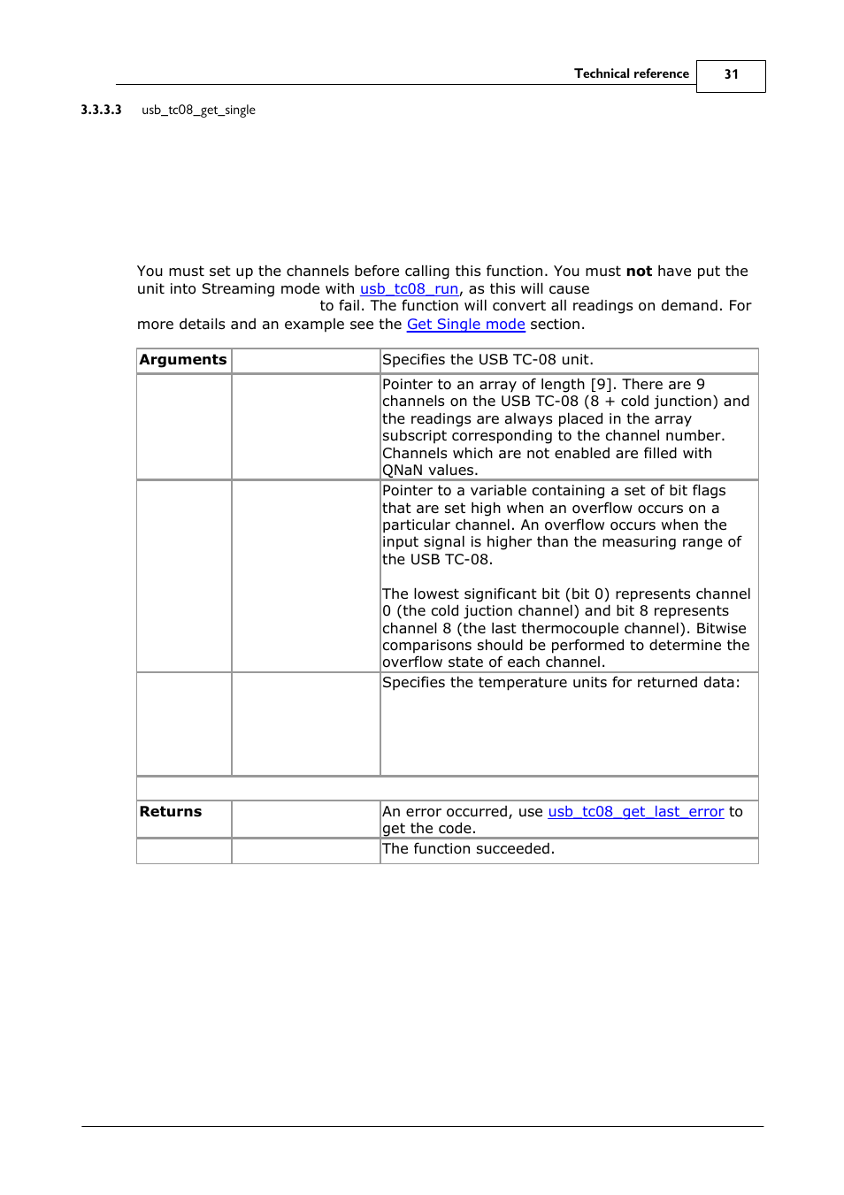 Usb_tc08_get_single | Omega Speaker Systems 8 Channel Thermocouple USB Data Acquisition Module TC-08 User Manual | Page 35 / 54