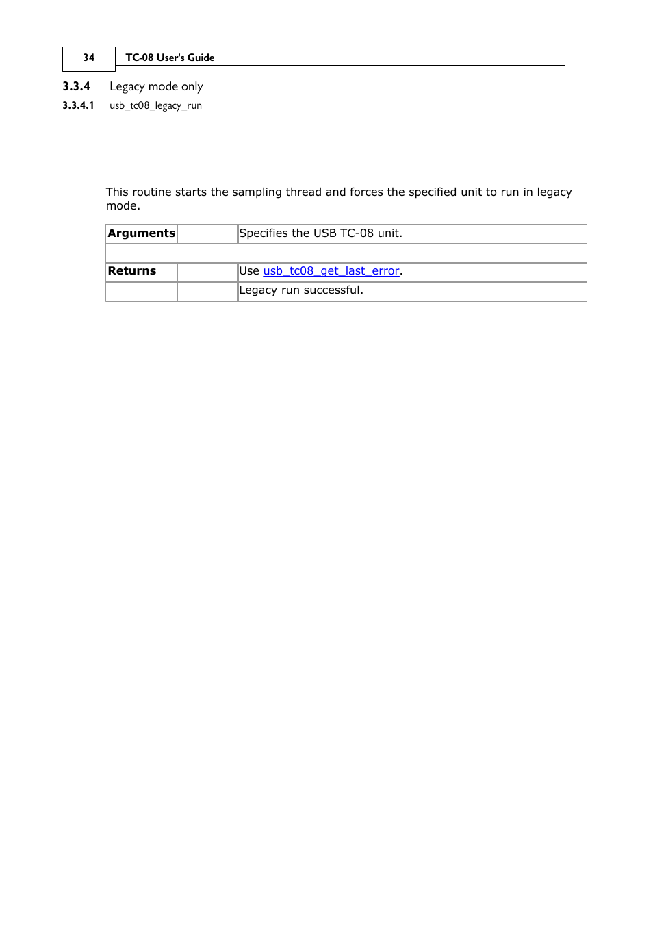 Legacy mode only, Usb_tc08_legacy_run | Omega Speaker Systems 8 Channel Thermocouple USB Data Acquisition Module TC-08 User Manual | Page 38 / 54