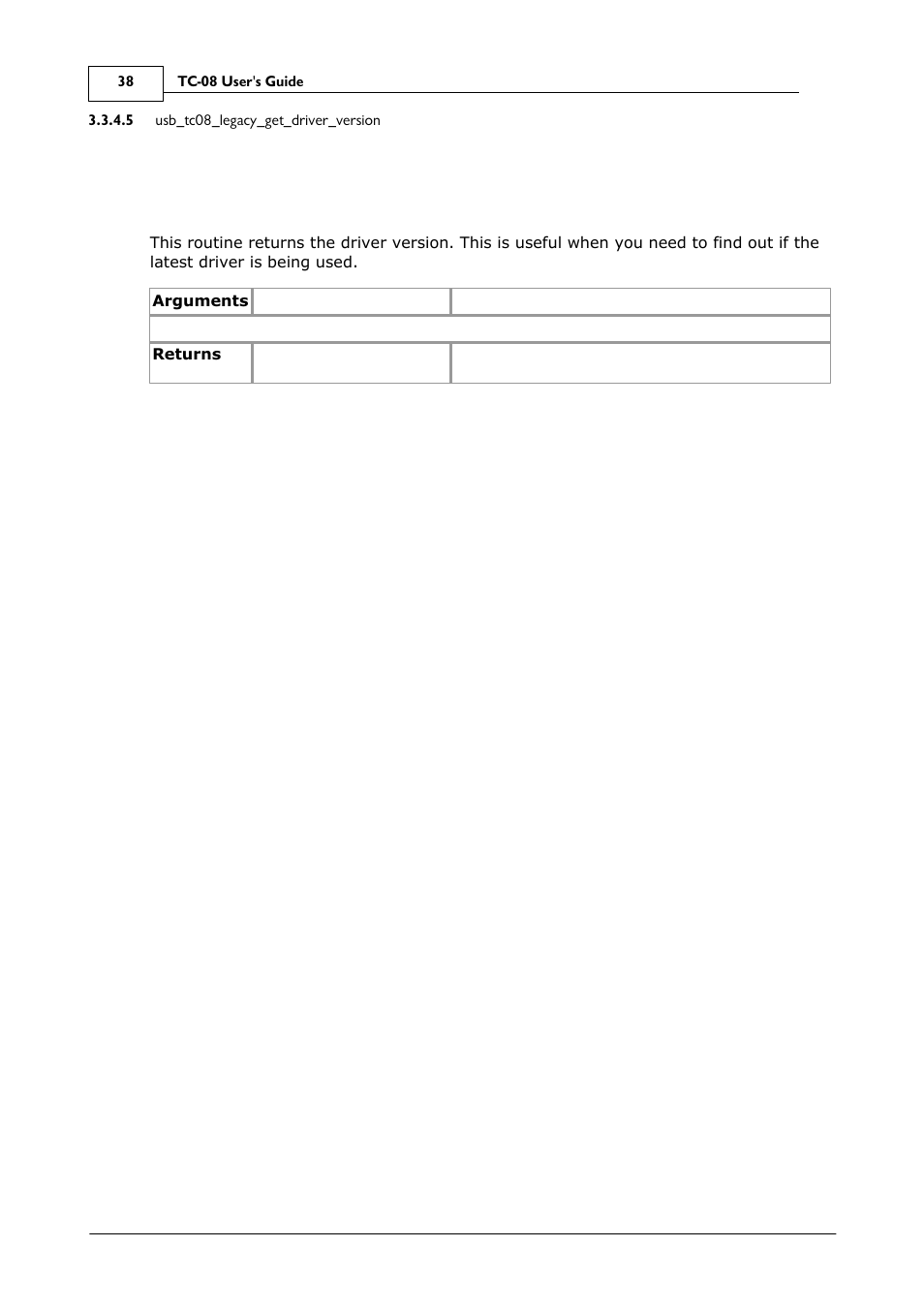 Usb_tc08_legacy_get_driver_version | Omega Speaker Systems 8 Channel Thermocouple USB Data Acquisition Module TC-08 User Manual | Page 42 / 54