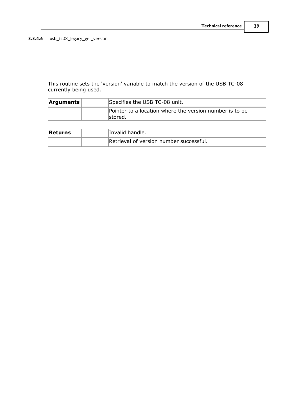 Usb_tc08_legacy_get_version | Omega Speaker Systems 8 Channel Thermocouple USB Data Acquisition Module TC-08 User Manual | Page 43 / 54