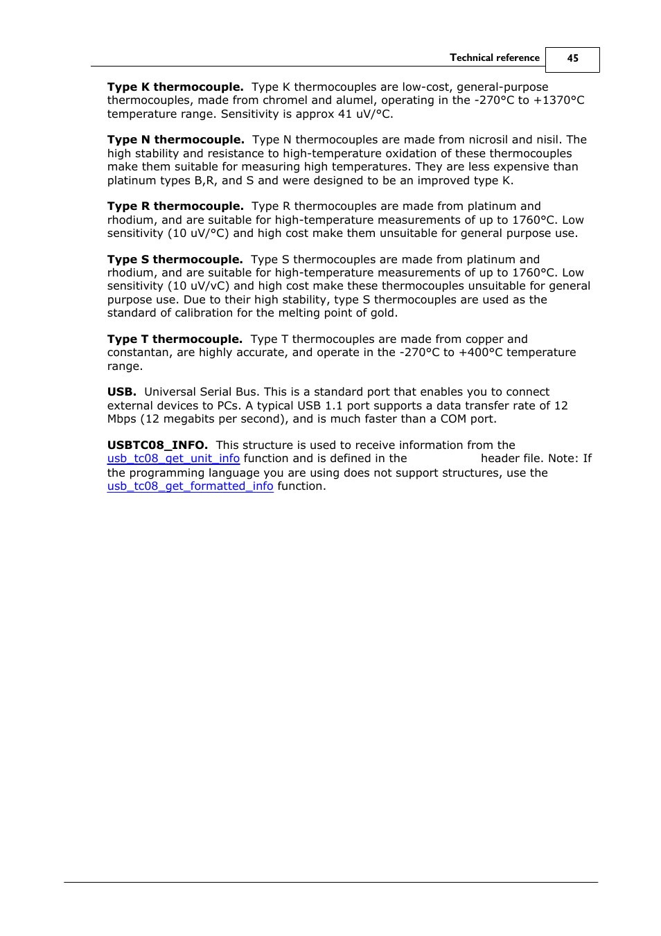 Omega Speaker Systems 8 Channel Thermocouple USB Data Acquisition Module TC-08 User Manual | Page 49 / 54