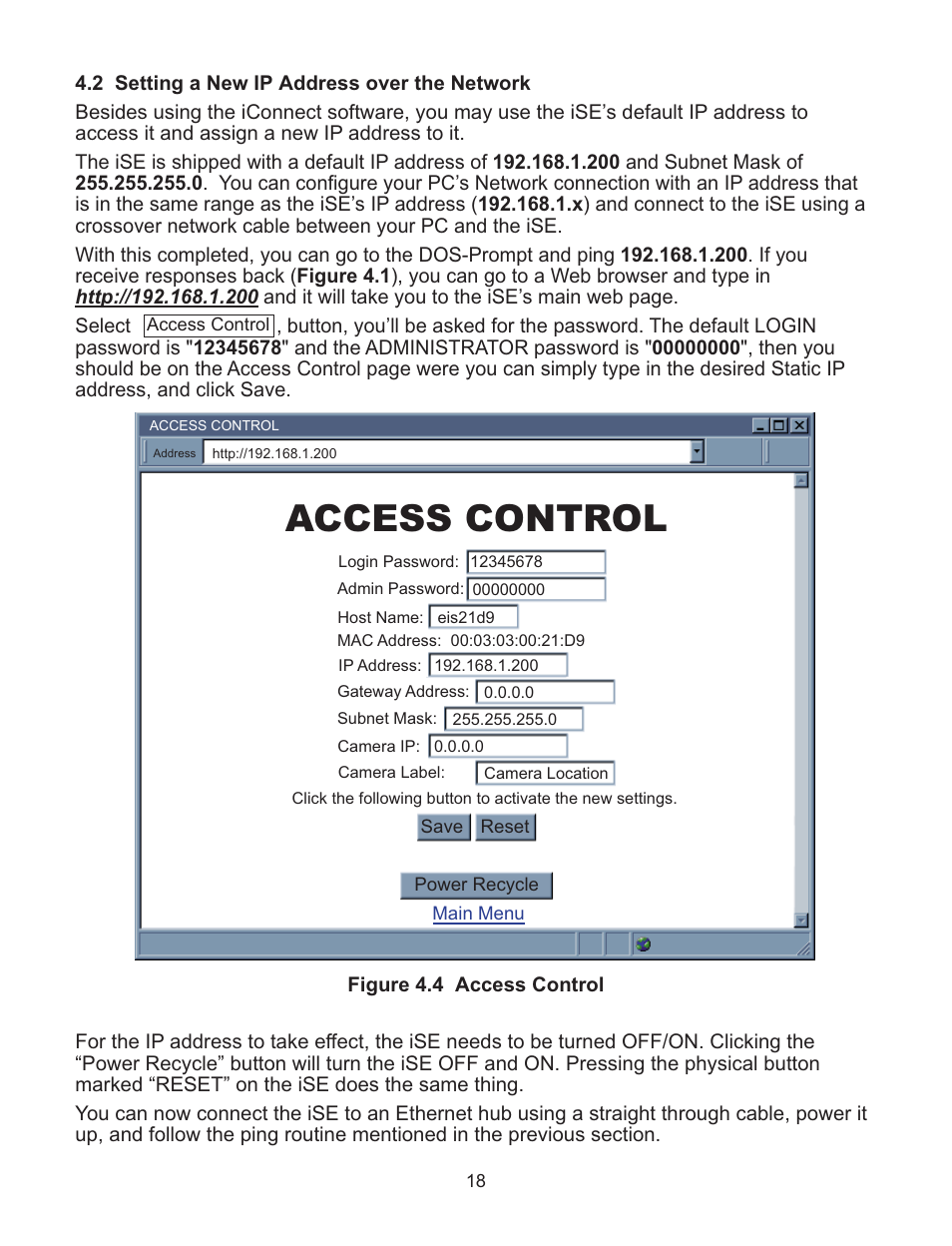 Access control | Omega Speaker Systems Dual Thermocouple Over the Internet iSE-TC User Manual | Page 22 / 60