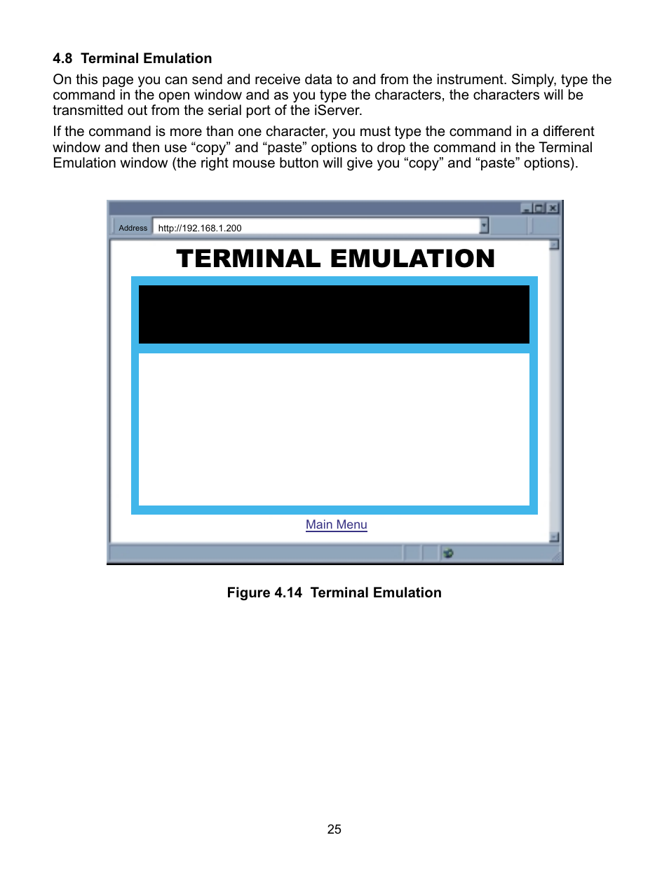 Reading, Terminal emulation | Omega Speaker Systems iLD Series User Manual | Page 29 / 49