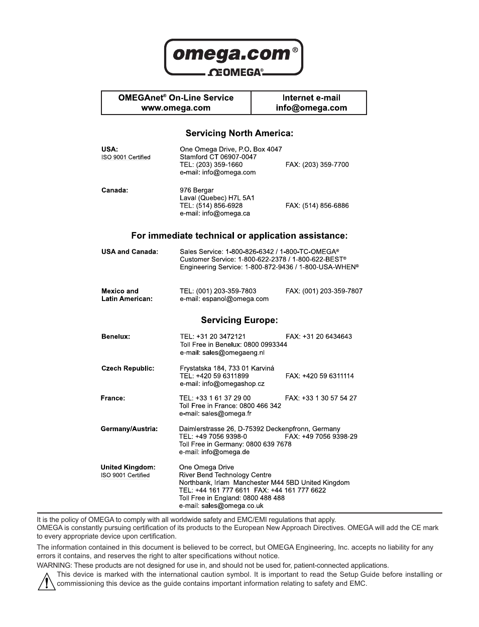 Omega WI8XX-U User Manual | Page 2 / 92