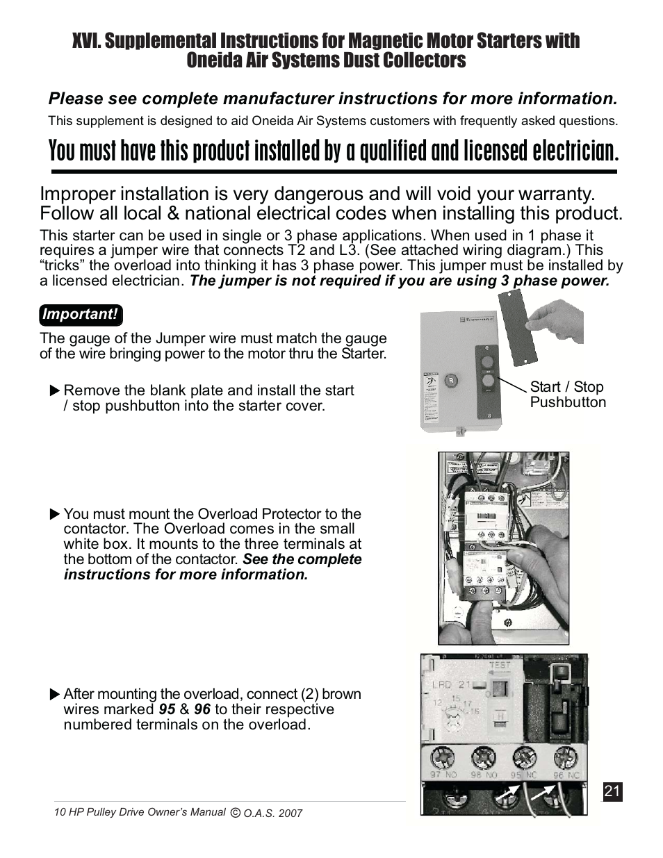 Oneida Air Systems 10 HP User Manual | Page 22 / 24