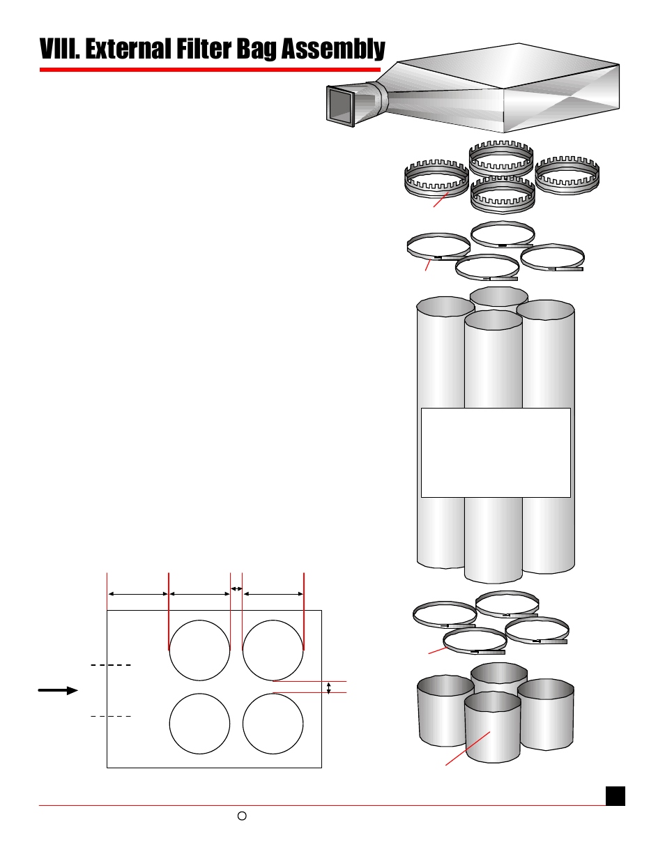 Viii. external filter bag assembly, Build your own plenum, Oas galvanized plenum box | Oneida Air Systems 5 & 7.5 HP Direct Drive Cyclonic Dust Collectors User Manual | Page 10 / 16