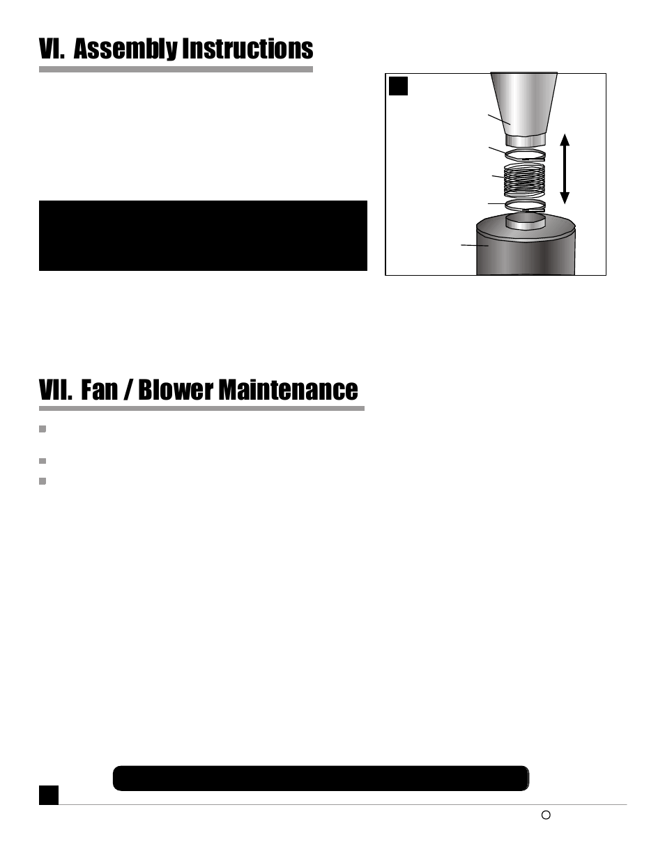 Vi. assembly instructions, Vii. fan / blower maintenance, Cont.) | Oneida Air Systems 5 & 7.5 HP Direct Drive Cyclonic Dust Collectors User Manual | Page 9 / 16