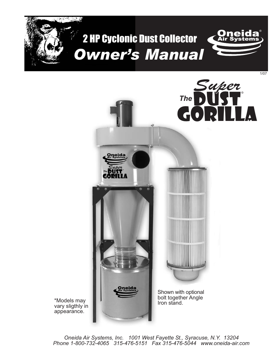 Oneida Air Systems Super Dust Gorilla User Manual | 21 pages