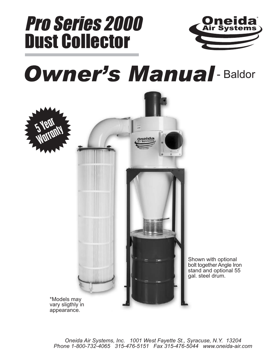 Oneida Air Systems PRO SERIES 2000 User Manual | 21 pages