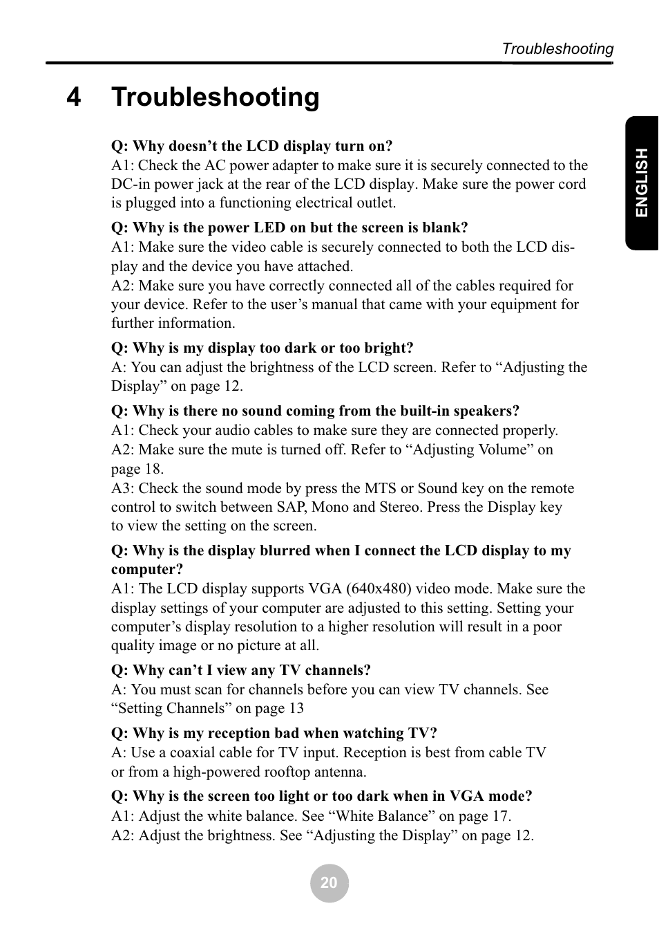 4troubleshooting | Ovideon LC2000 User Manual | Page 26 / 28