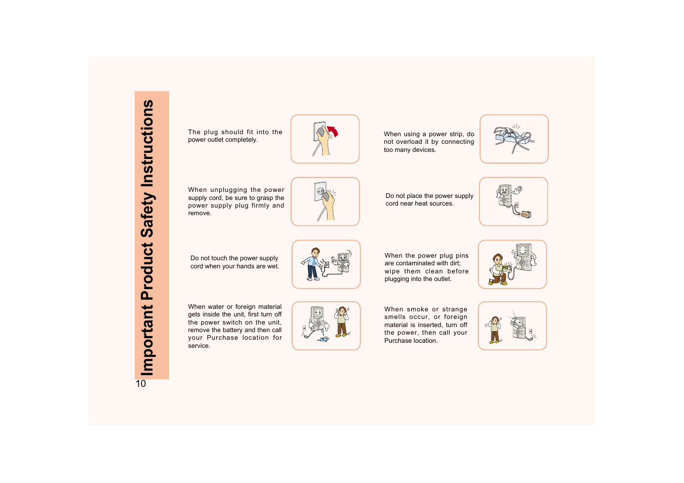 Important product safety instructions | Ovideon AVIAh User Manual | Page 10 / 68