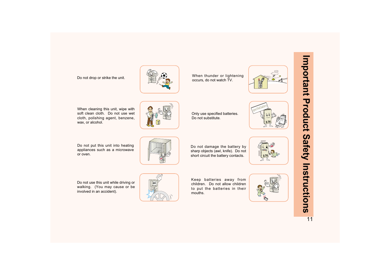 Important product safety instructions | Ovideon AVIAh User Manual | Page 11 / 68