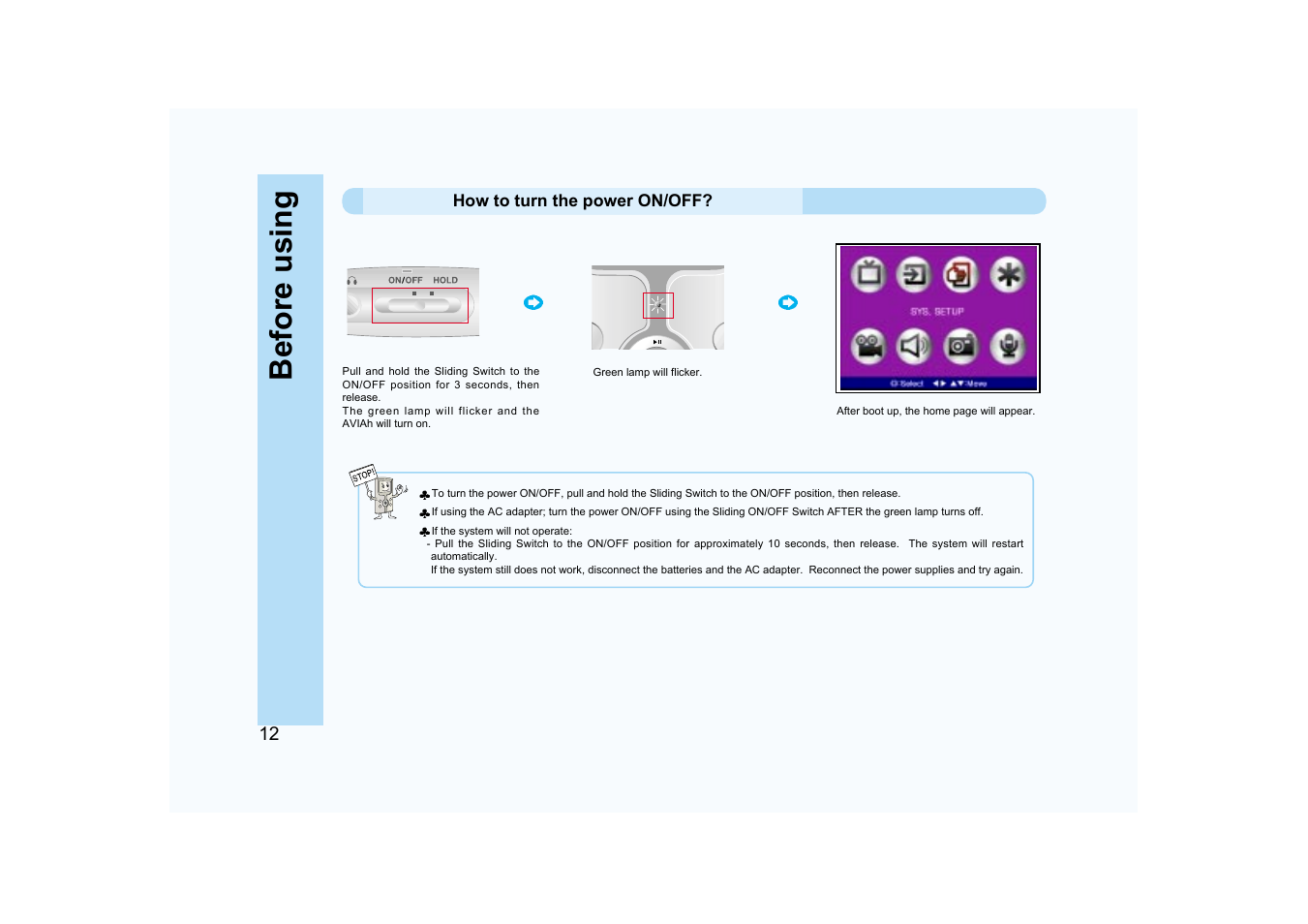 Before using | Ovideon AVIAh User Manual | Page 12 / 68
