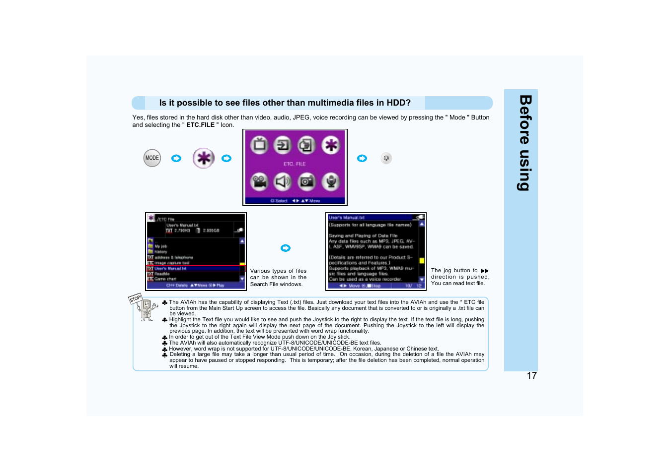 Before using | Ovideon AVIAh User Manual | Page 17 / 68