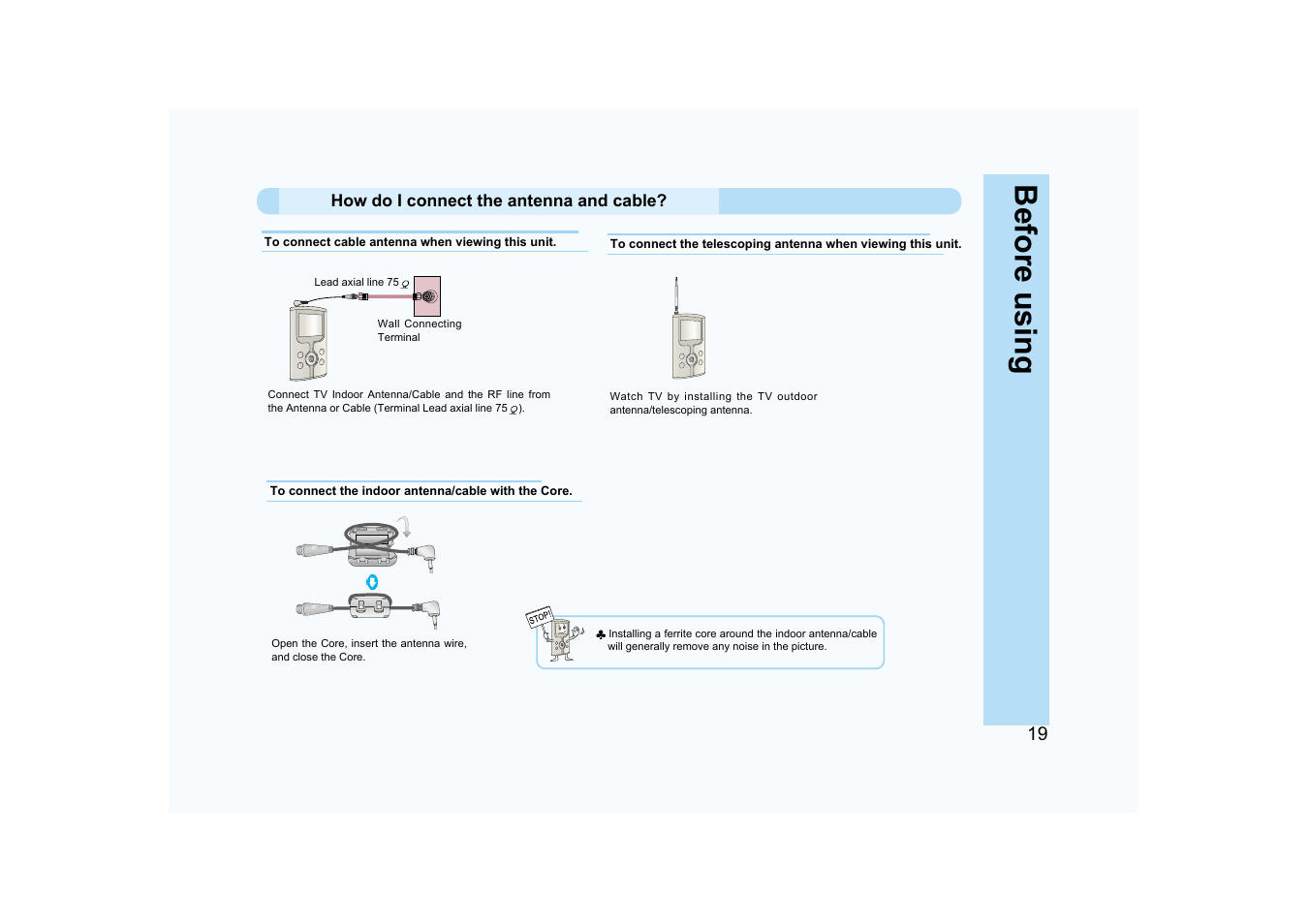 Before using | Ovideon AVIAh User Manual | Page 19 / 68