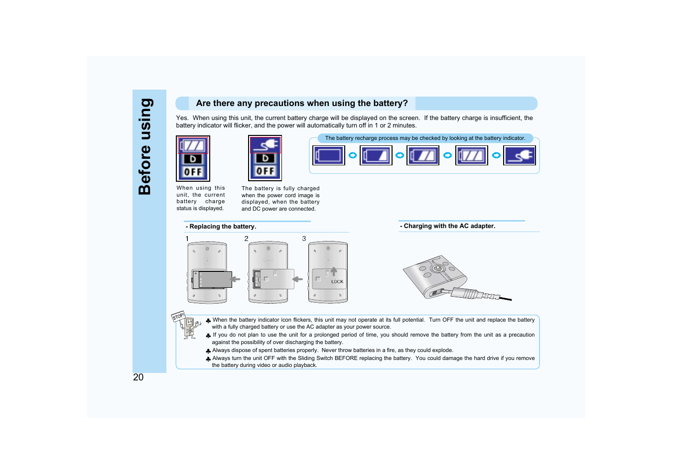 Before using | Ovideon AVIAh User Manual | Page 20 / 68