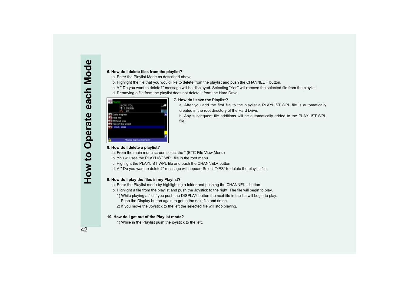 How to operate each mode | Ovideon AVIAh User Manual | Page 42 / 68