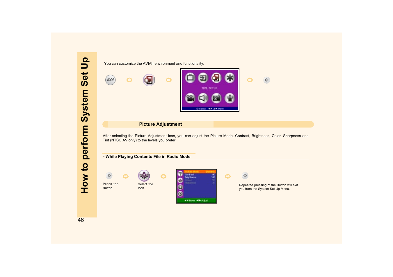 How to perform system set up | Ovideon AVIAh User Manual | Page 46 / 68