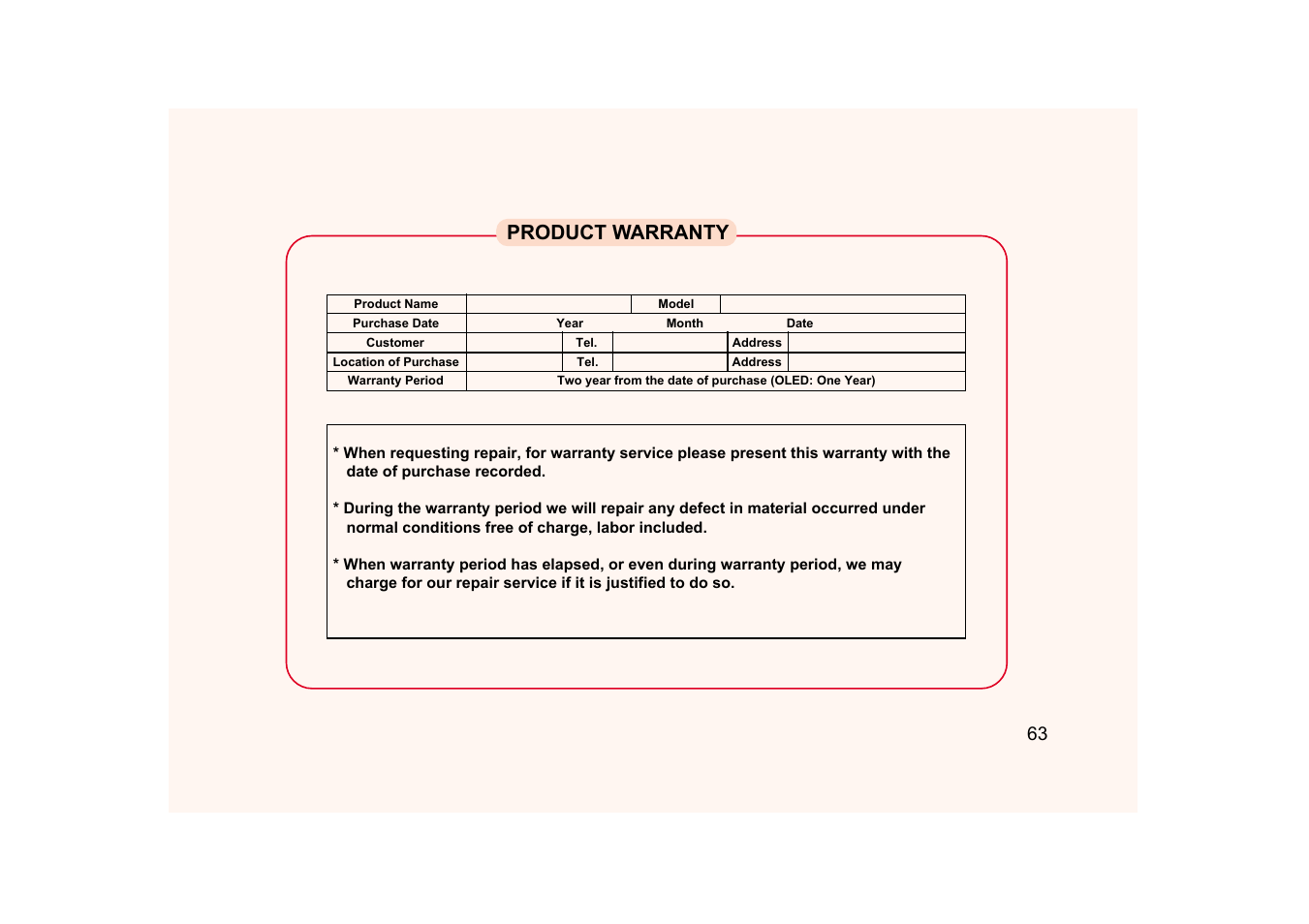 Product warranty | Ovideon AVIAh User Manual | Page 63 / 68