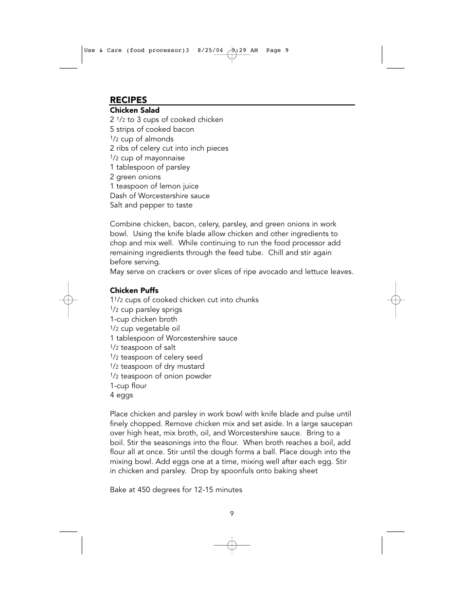 Recipes | Olive Media Products VFP12 User Manual | Page 9 / 17