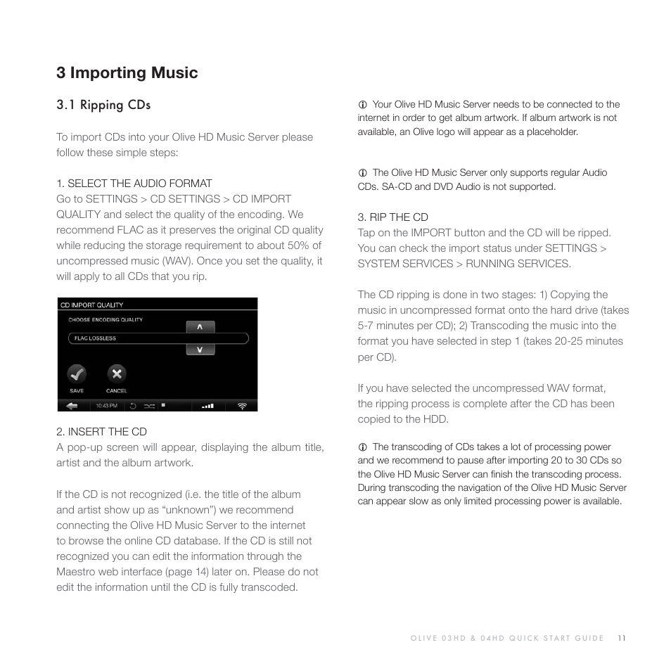 3 importing music | Olive Media Products O3HD User Manual | Page 10 / 103