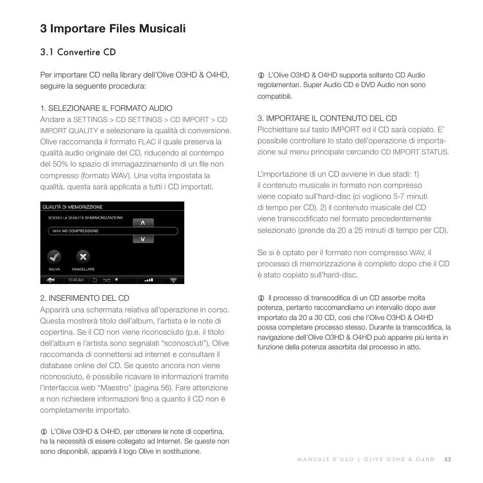 3 importare files musicali | Olive Media Products O3HD User Manual | Page 52 / 103