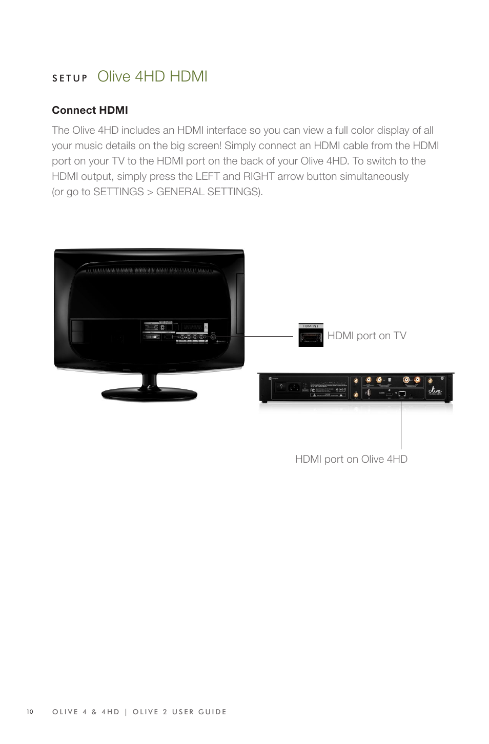 Olive 4hd hdmi | Olive Media Products 4 User Manual | Page 10 / 44