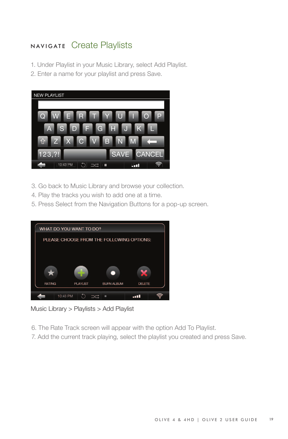 Create playlists | Olive Media Products 4 User Manual | Page 19 / 44