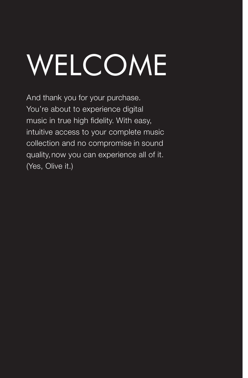 Welcome | Olive Media Products 4 User Manual | Page 2 / 44