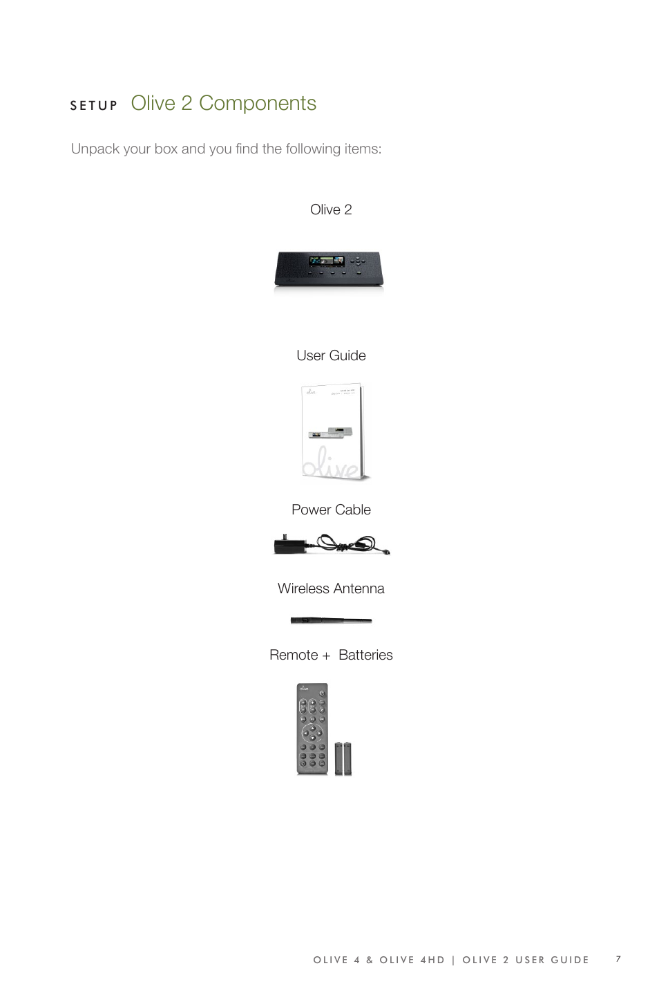 Olive 2 components | Olive Media Products 4 User Manual | Page 7 / 44