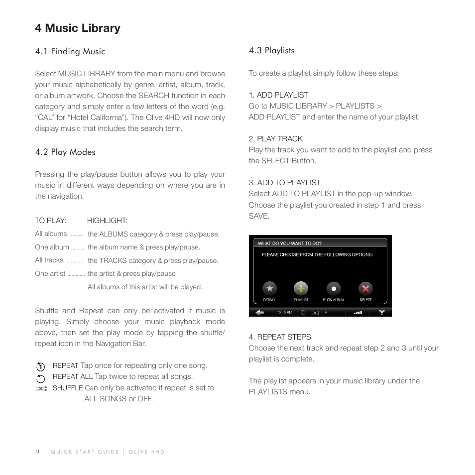 4music library | Olive Media Products 4HD User Manual | Page 11 / 19